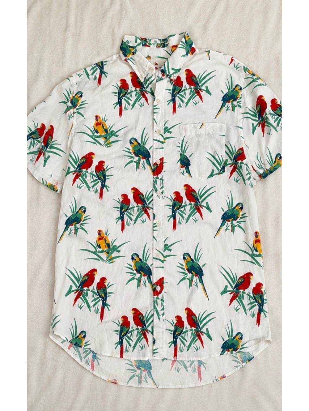 Sonoma Men XXL Parrot Tropical Hawaiian Button Shirt